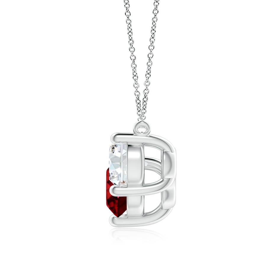 8mm AAAA Classic Ruby and Diamond Necklace in White Gold side 199