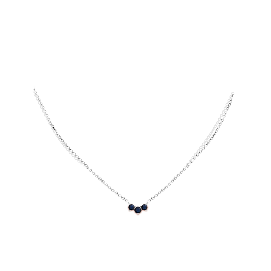 4mm A Classic Trio Sapphire Necklace in P950 Platinum pen