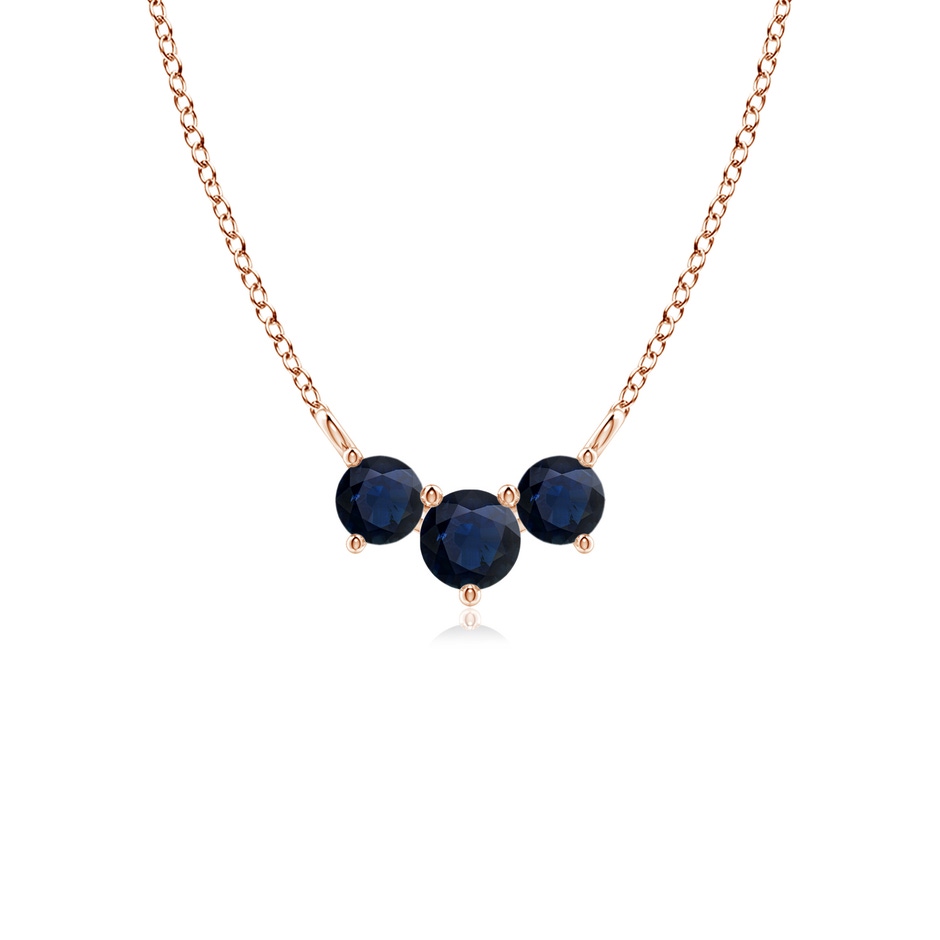4mm A Classic Trio Sapphire Necklace in Rose Gold 