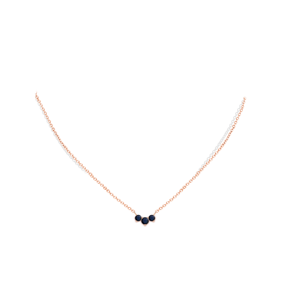 4mm A Classic Trio Sapphire Necklace in Rose Gold pen