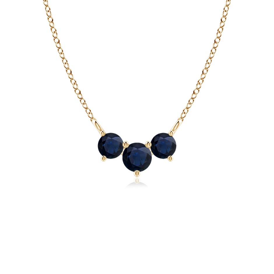 4mm A Classic Trio Sapphire Necklace in Yellow Gold 
