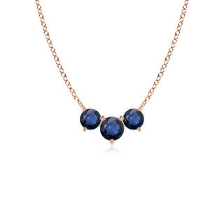 4mm AA Classic Trio Sapphire Necklace in Rose Gold