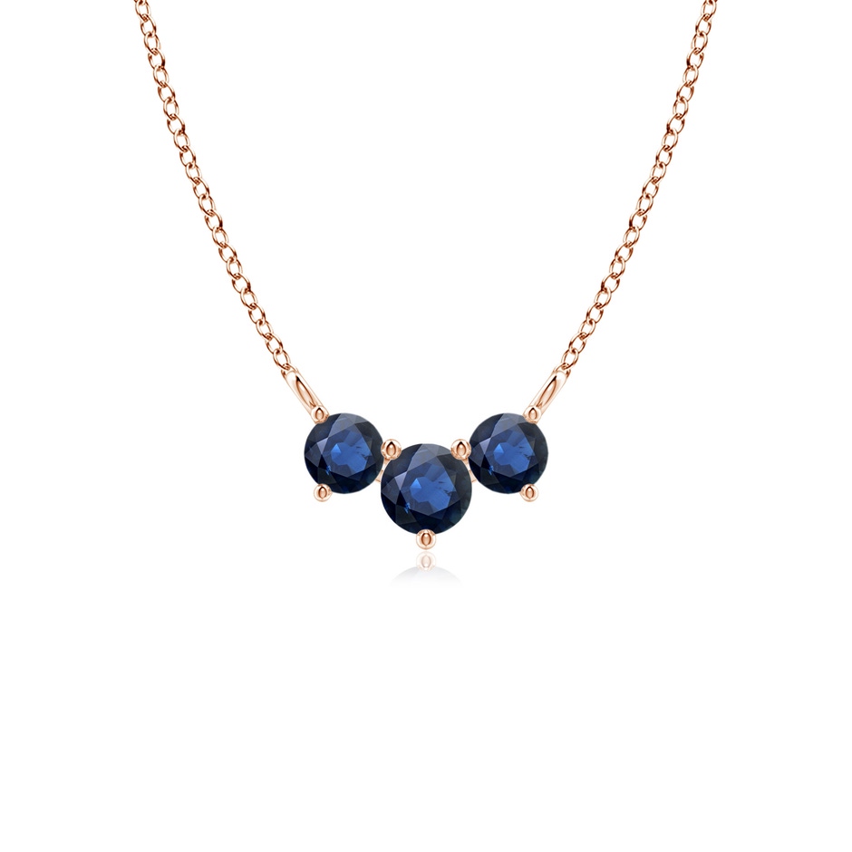 4mm AA Classic Trio Sapphire Necklace in Rose Gold 