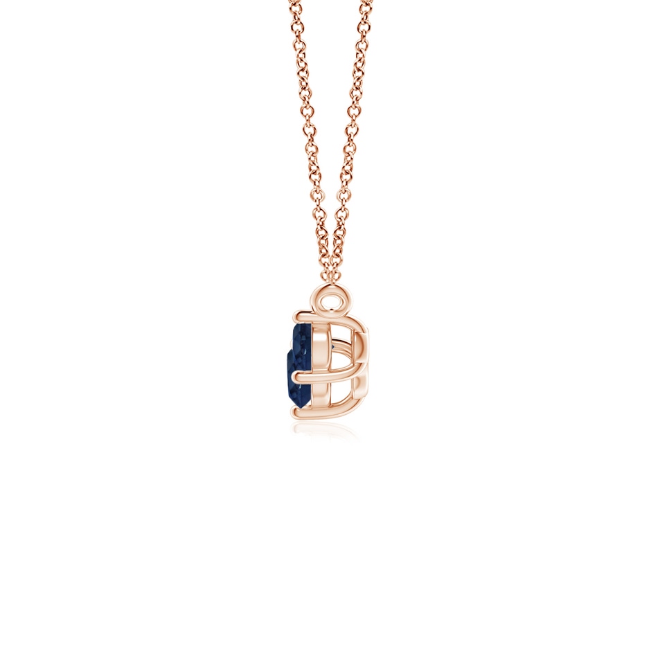4mm AA Classic Trio Sapphire Necklace in Rose Gold side 199