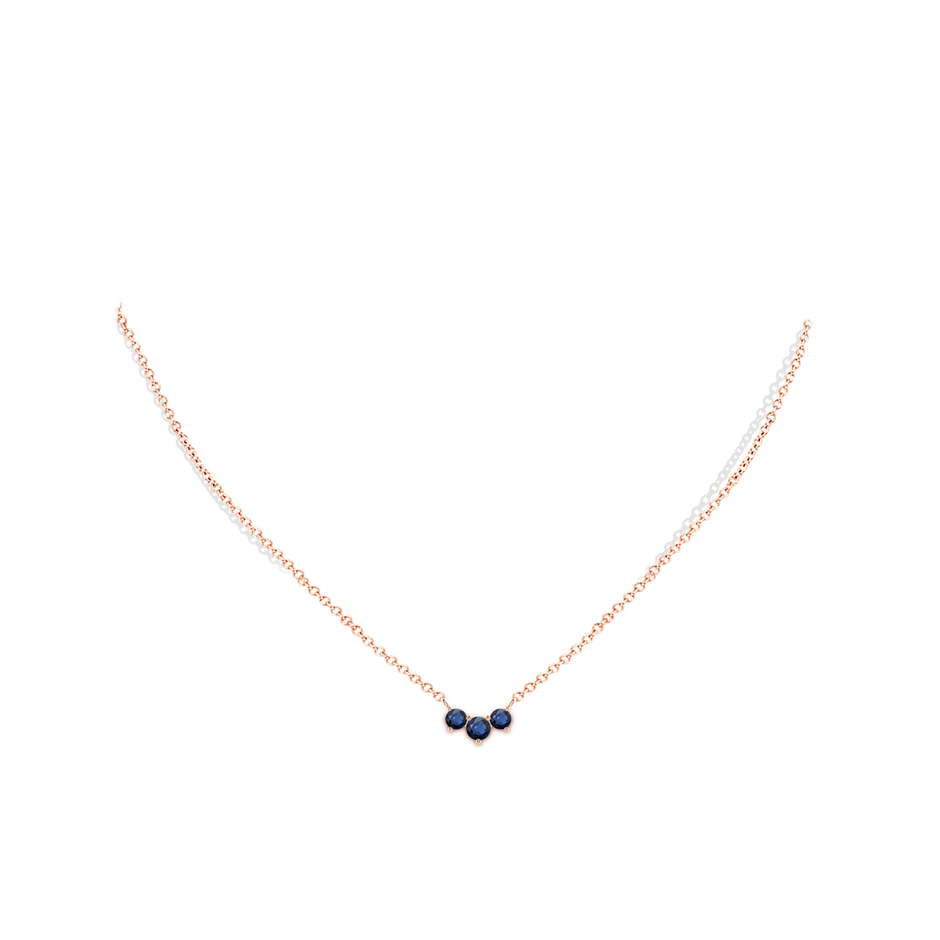 4mm AA Classic Trio Sapphire Necklace in Rose Gold pen