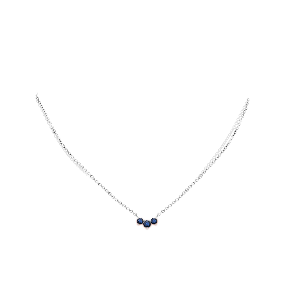 4mm AA Classic Trio Sapphire Necklace in White Gold pen