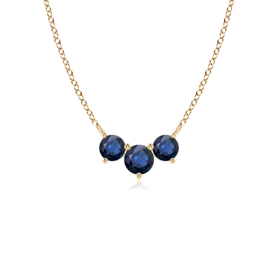 4mm AA Classic Trio Sapphire Necklace in Yellow Gold 