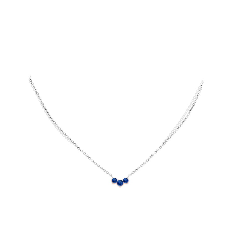 4mm AAA Classic Trio Sapphire Necklace in White Gold pen