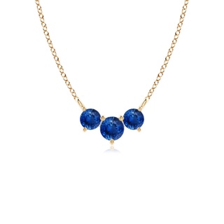 4mm AAA Classic Trio Sapphire Necklace in Yellow Gold