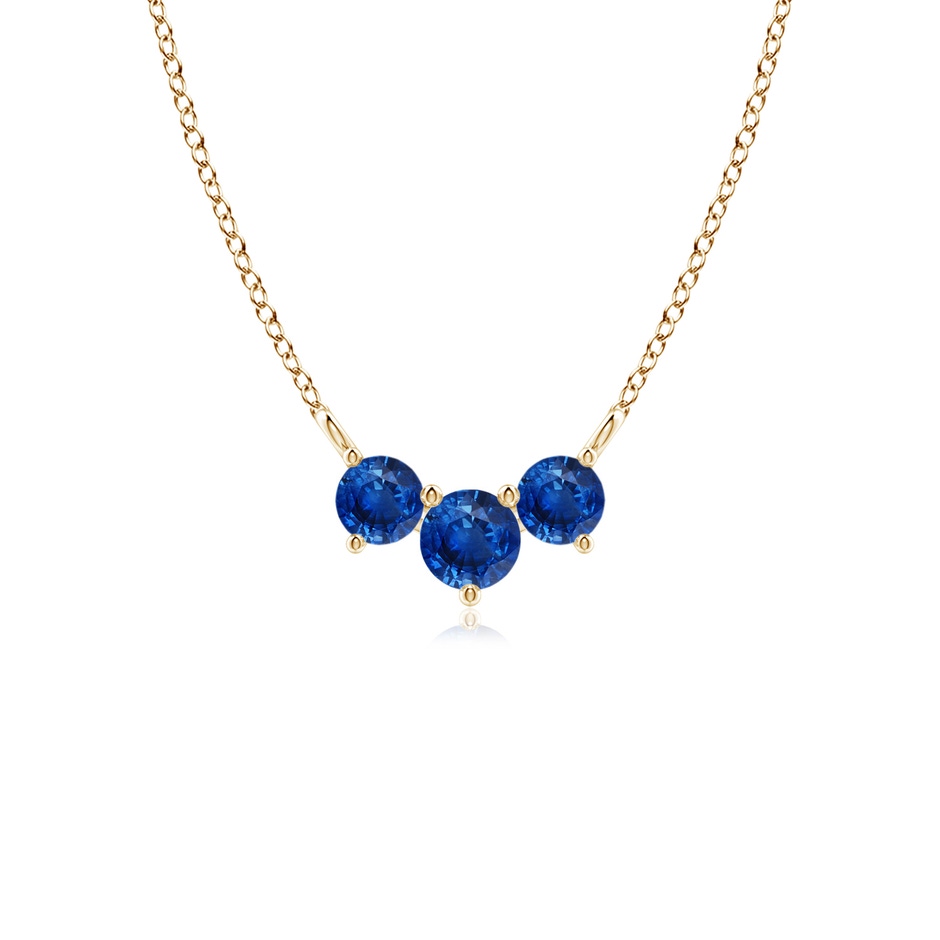4mm AAA Classic Trio Sapphire Necklace in Yellow Gold 