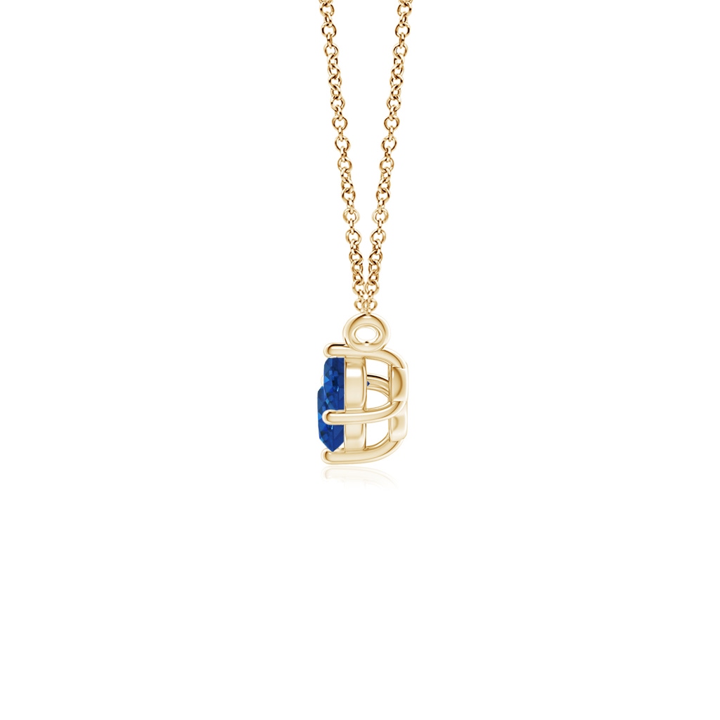 4mm AAA Classic Trio Sapphire Necklace in Yellow Gold Side 199