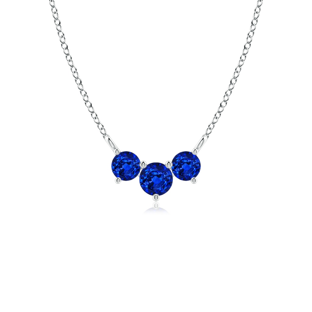 4mm AAAA Classic Trio Sapphire Necklace in P950 Platinum