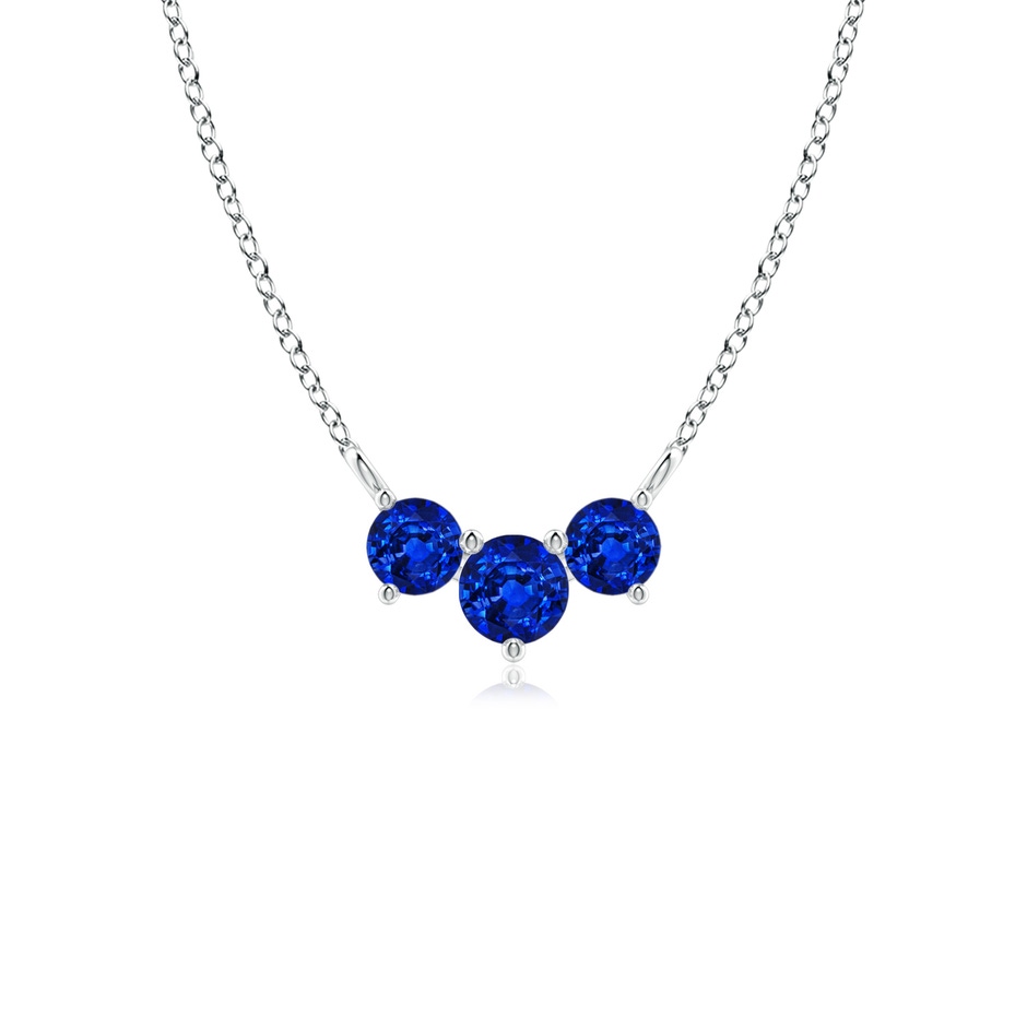 4mm AAAA Classic Trio Sapphire Necklace in White Gold 