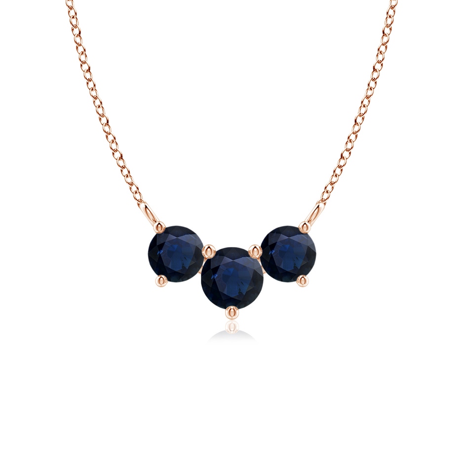 5mm A Classic Trio Sapphire Necklace in Rose Gold 
