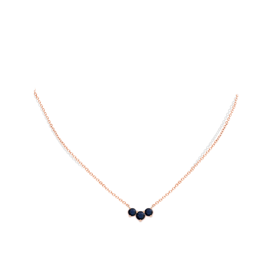 5mm A Classic Trio Sapphire Necklace in Rose Gold pen