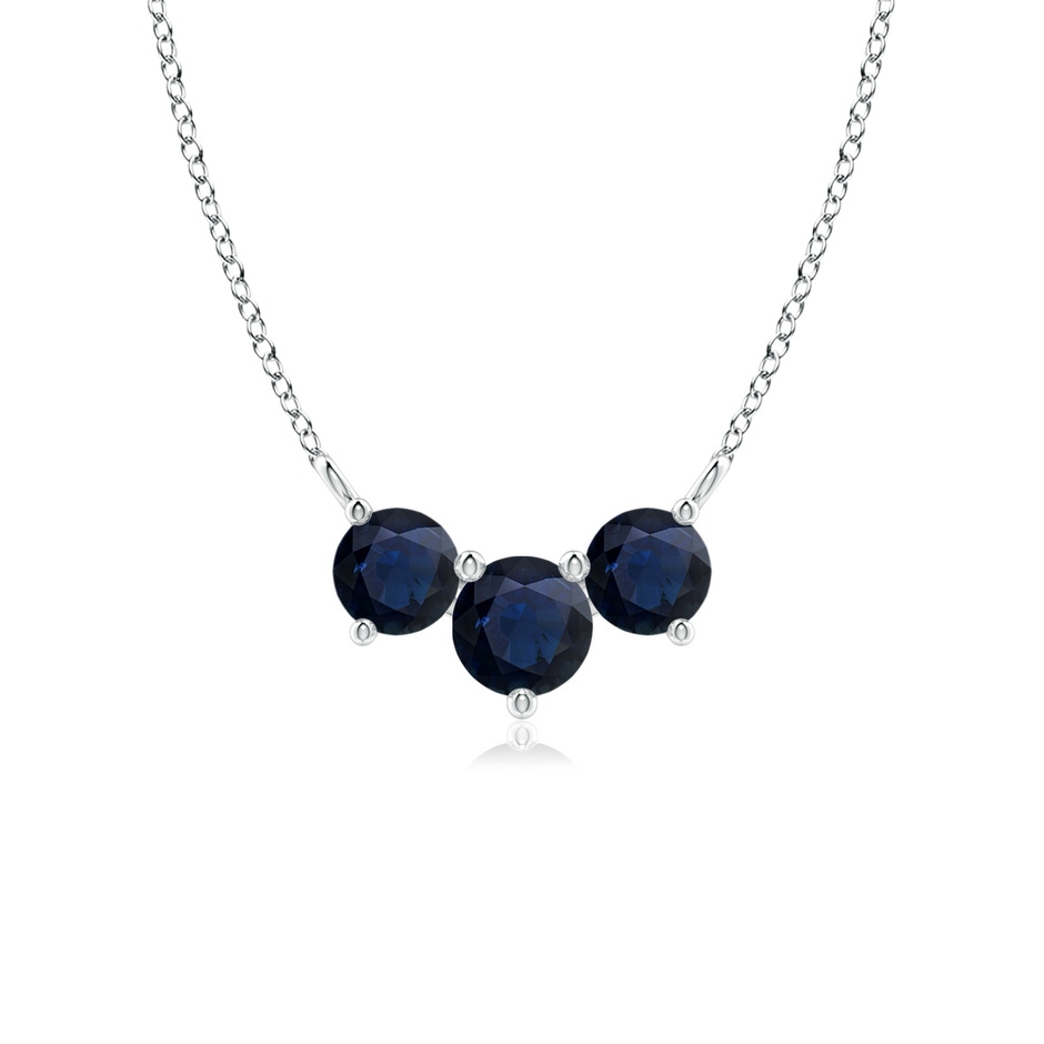5mm A Classic Trio Sapphire Necklace in White Gold 