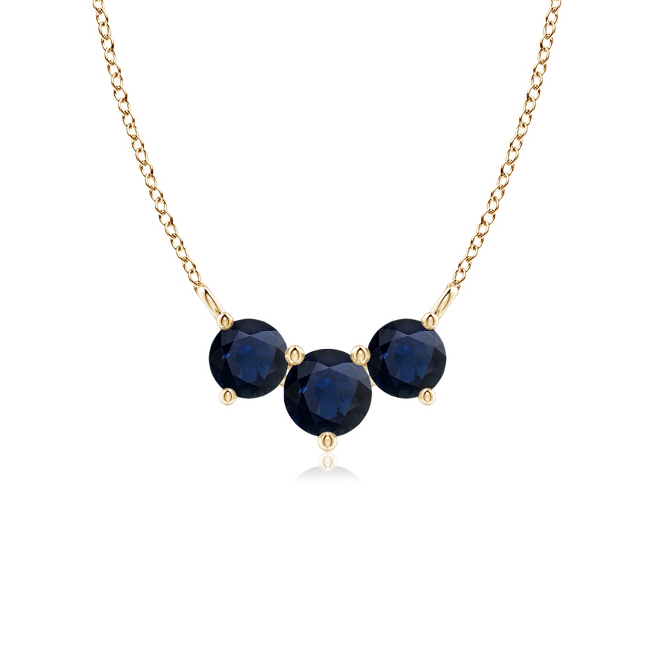 5mm A Classic Trio Sapphire Necklace in Yellow Gold 
