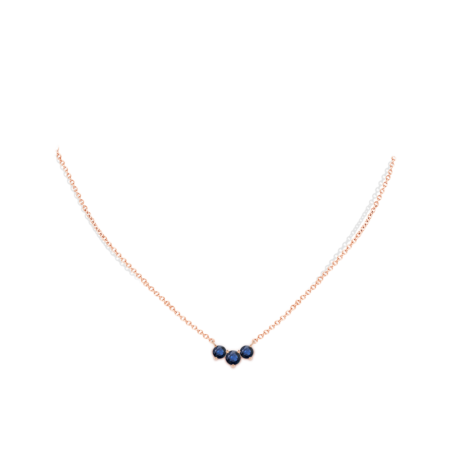 5mm AA Classic Trio Sapphire Necklace in Rose Gold pen