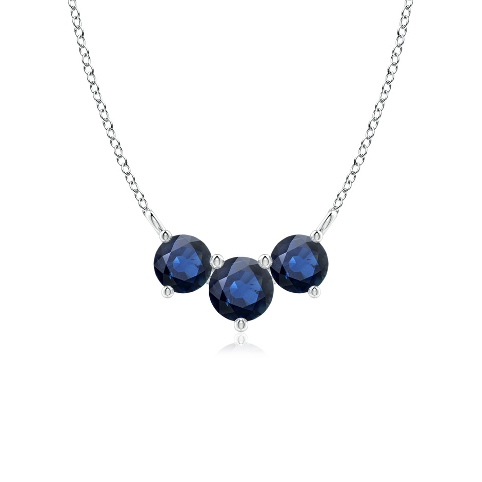 5mm AA Classic Trio Sapphire Necklace in White Gold 