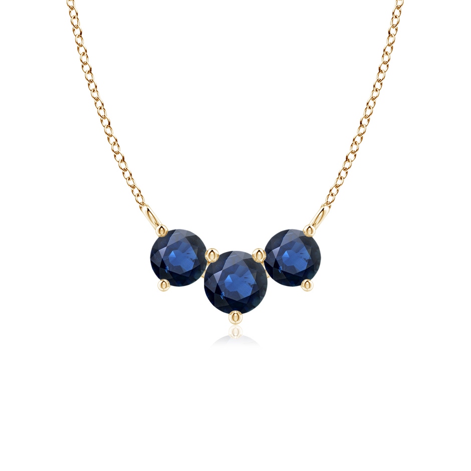 5mm AA Classic Trio Sapphire Necklace in Yellow Gold 
