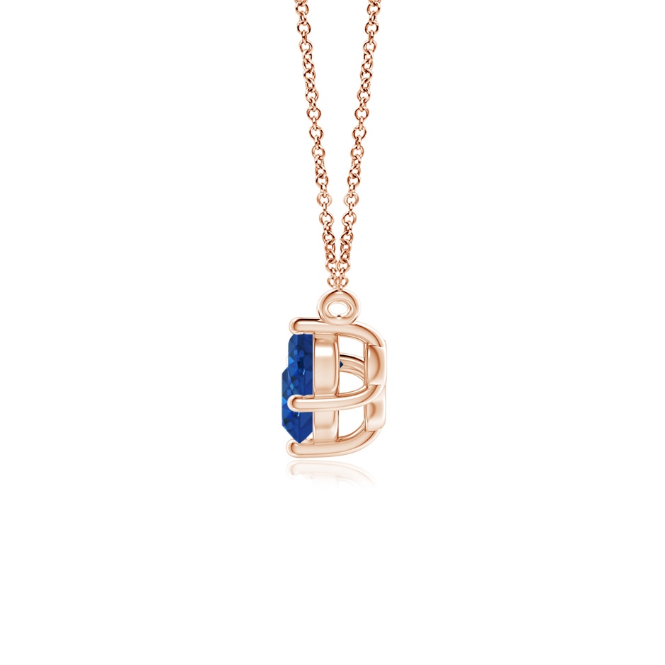 5mm AAA Classic Trio Sapphire Necklace in Rose Gold side 199