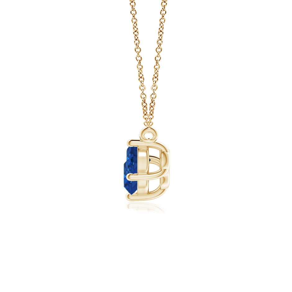 5mm AAA Classic Trio Sapphire Necklace in Yellow Gold side 199