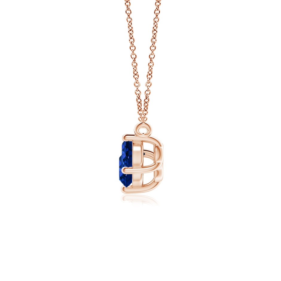 5mm AAAA Classic Trio Sapphire Necklace in Rose Gold side 199