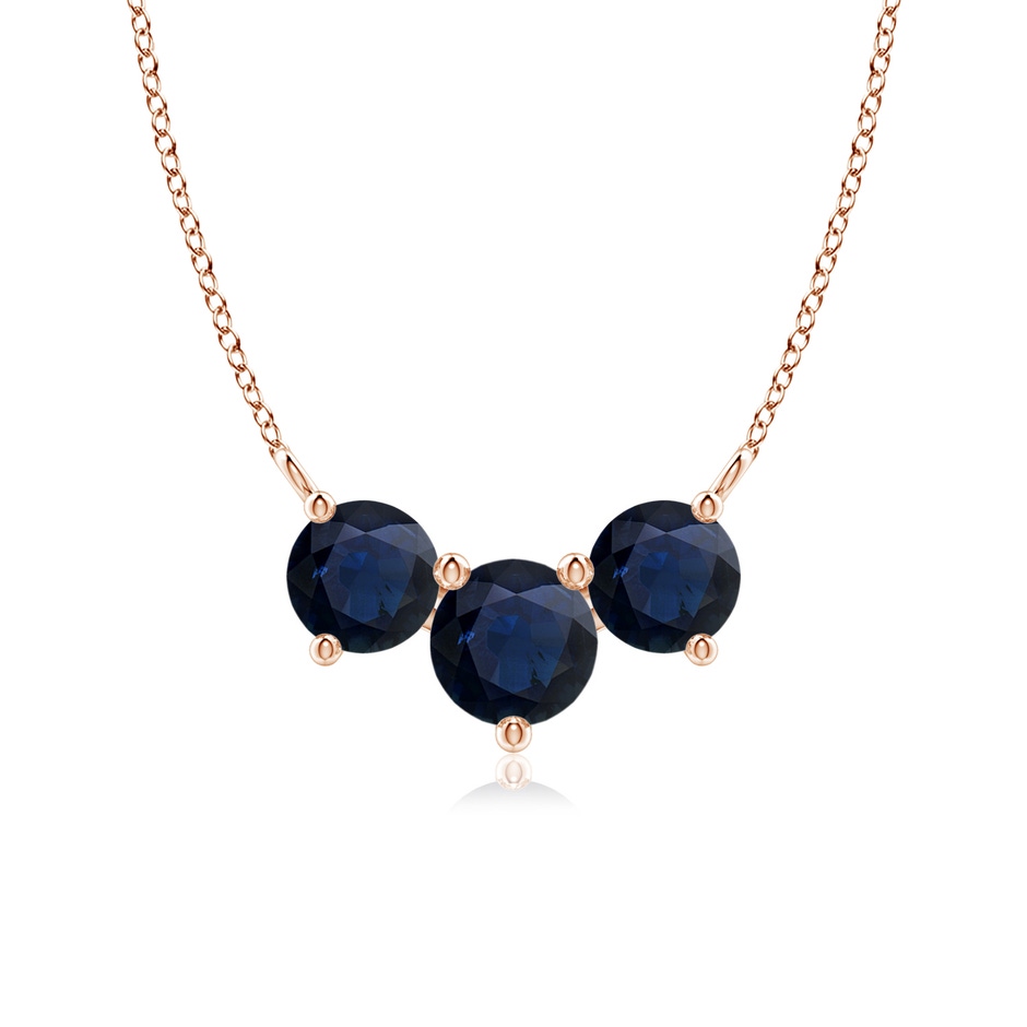 6mm A Classic Trio Sapphire Necklace in Rose Gold 