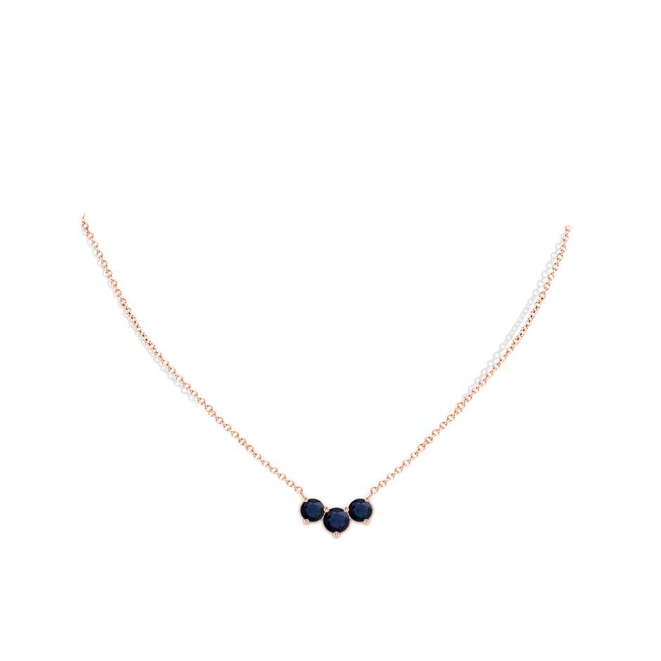 6mm A Classic Trio Sapphire Necklace in Rose Gold pen