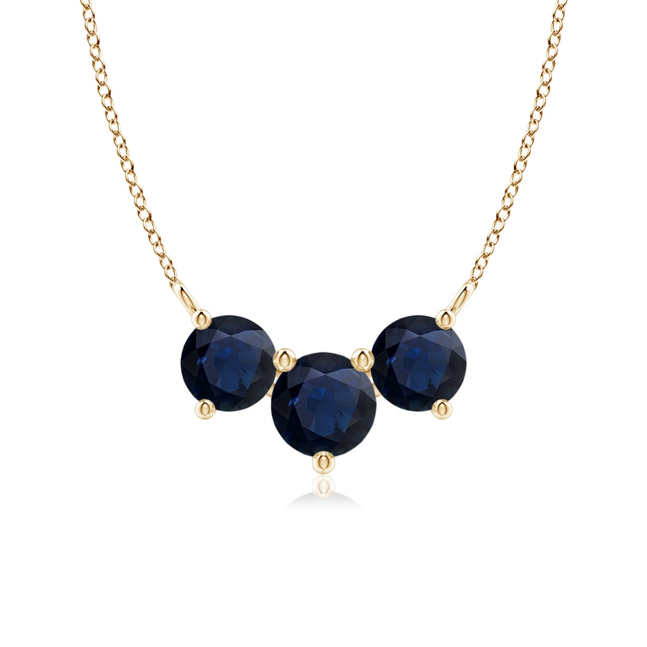 6mm A Classic Trio Sapphire Necklace in Yellow Gold 