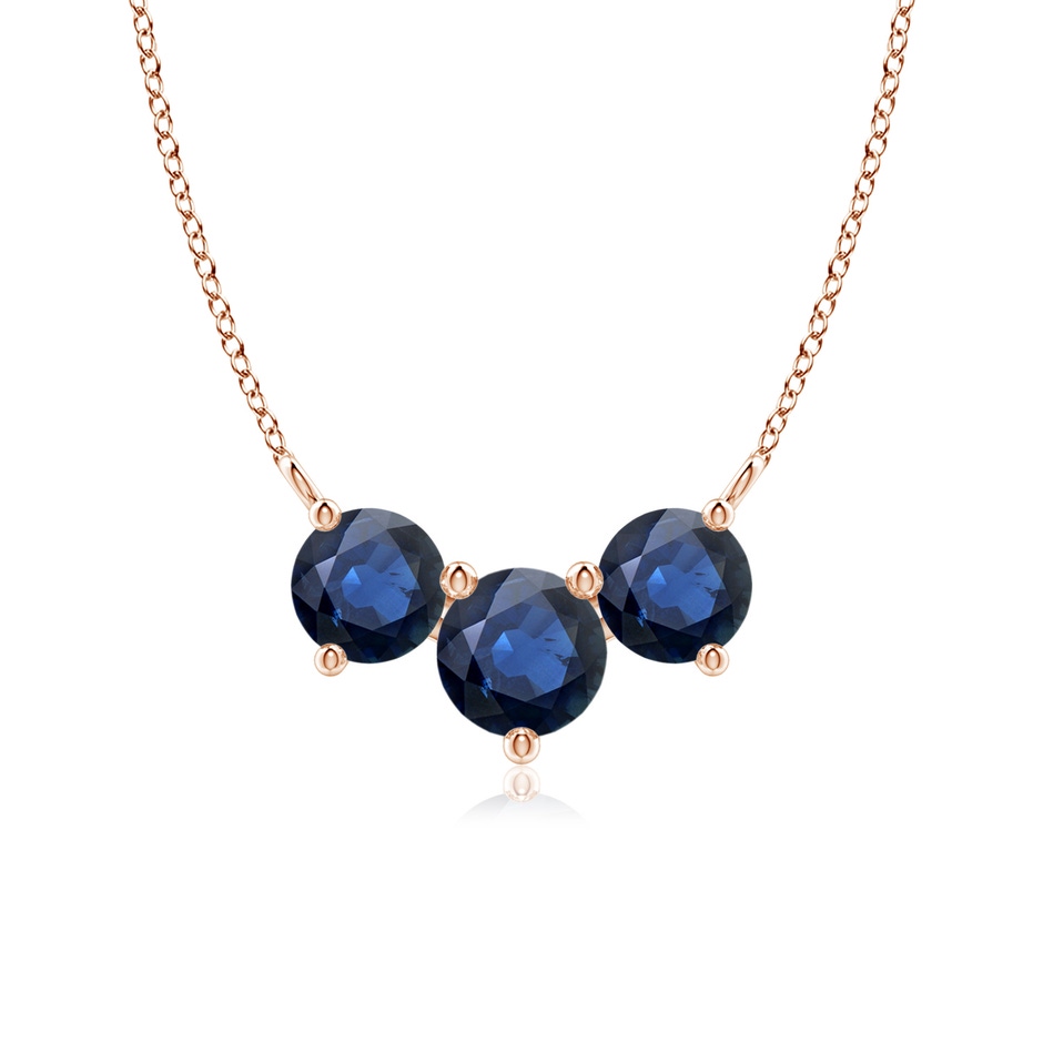 6mm AA Classic Trio Sapphire Necklace in Rose Gold 