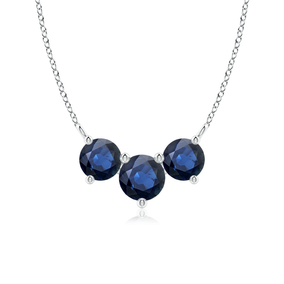 6mm AA Classic Trio Sapphire Necklace in White Gold 