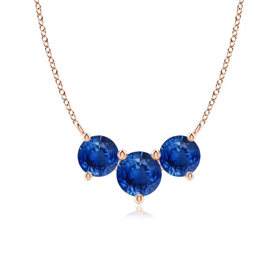 6mm AAA Classic Trio Sapphire Necklace in Rose Gold 