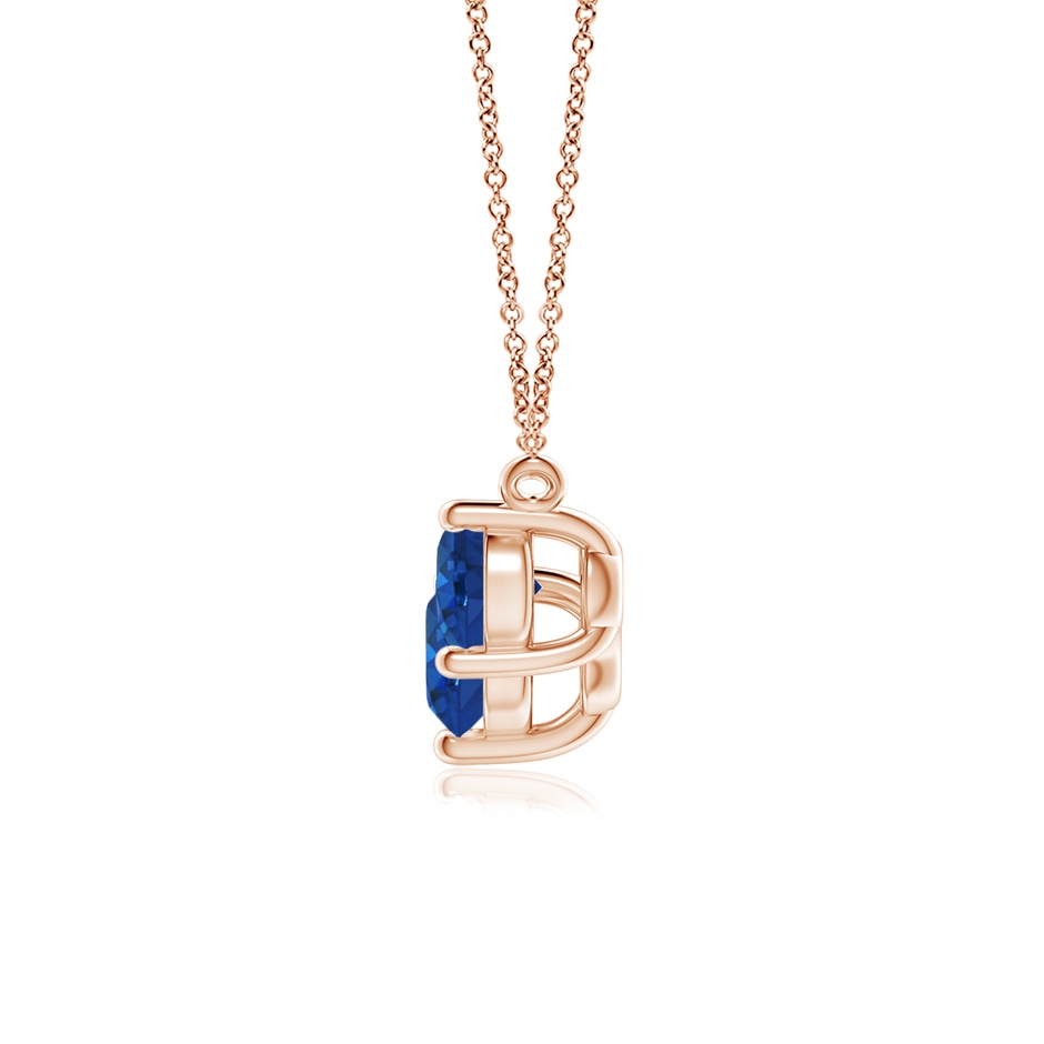 6mm AAA Classic Trio Sapphire Necklace in Rose Gold side 199