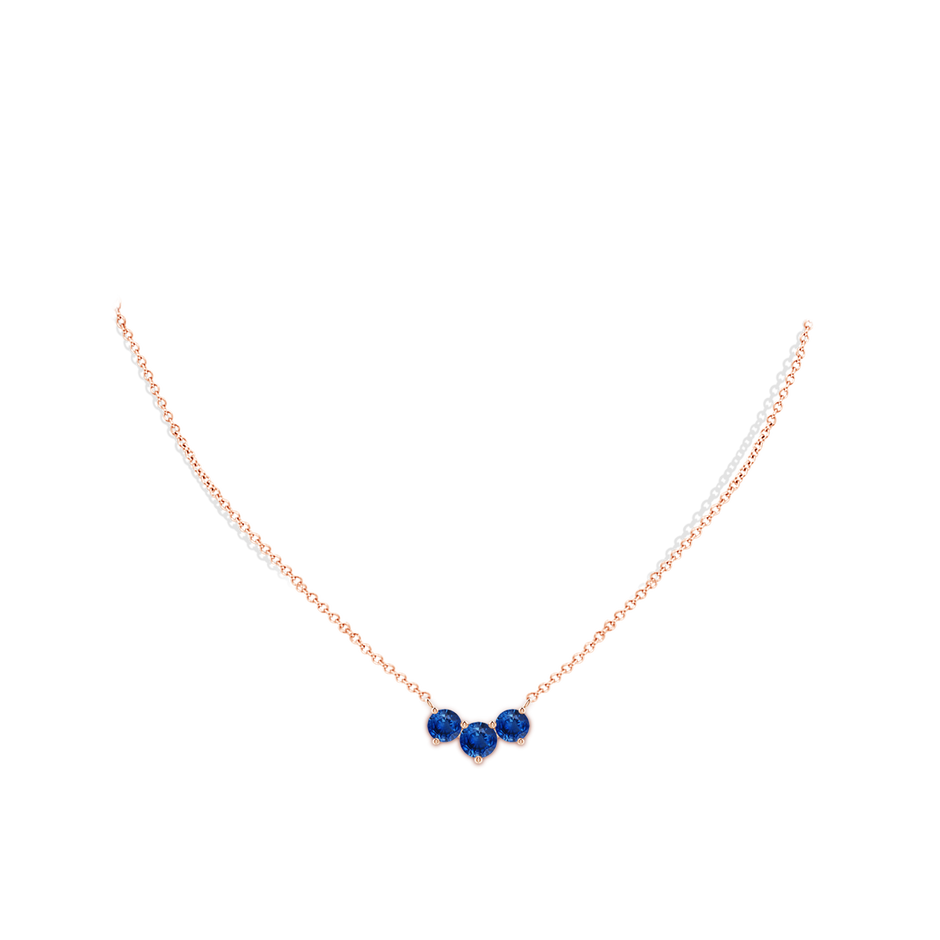 6mm AAA Classic Trio Sapphire Necklace in Rose Gold pen