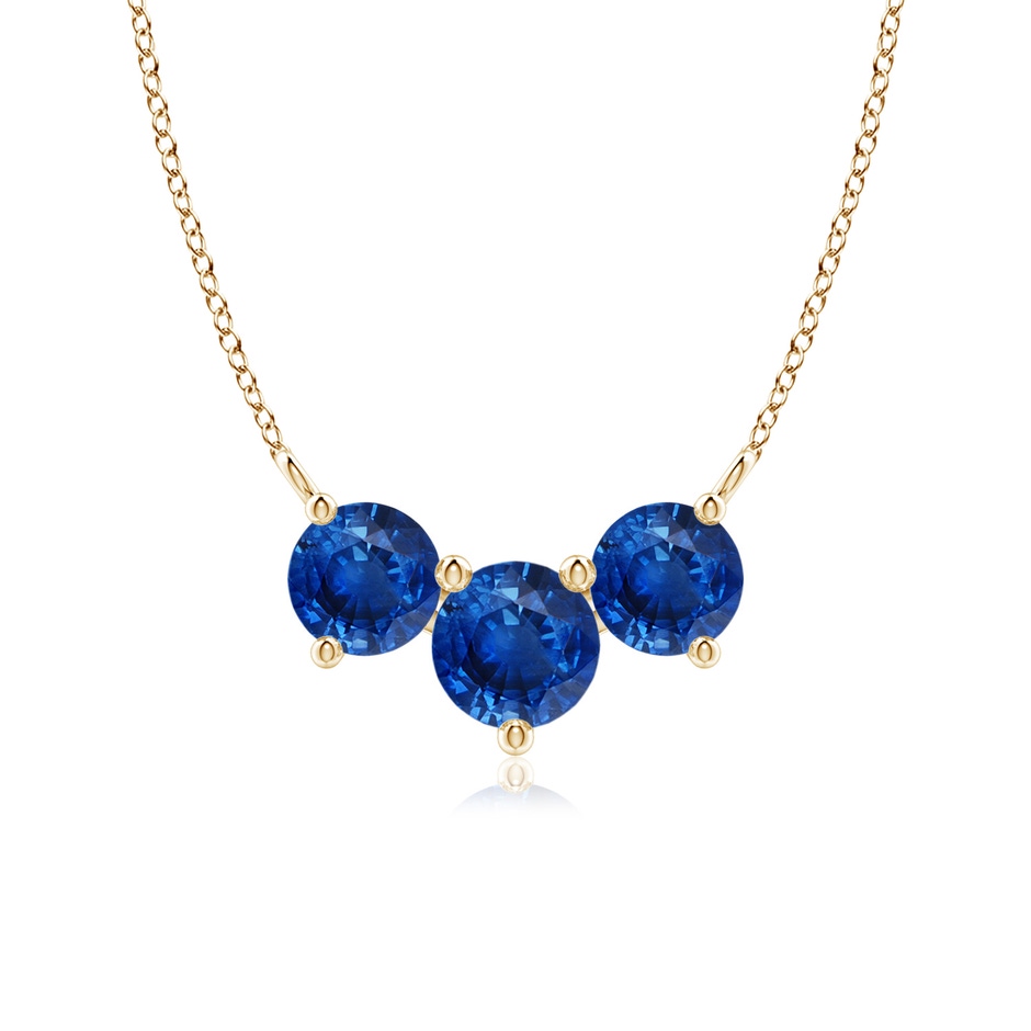 6mm AAA Classic Trio Sapphire Necklace in Yellow Gold 
