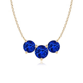 6mm Lab-Grown Classic Trio Sapphire Necklace in 10K Yellow Gold