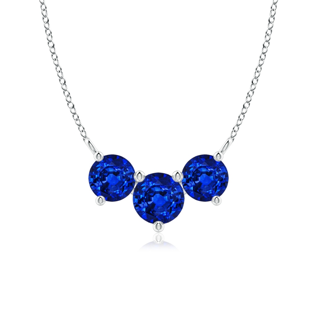 6mm AAAA Classic Trio Sapphire Necklace in P950 Platinum