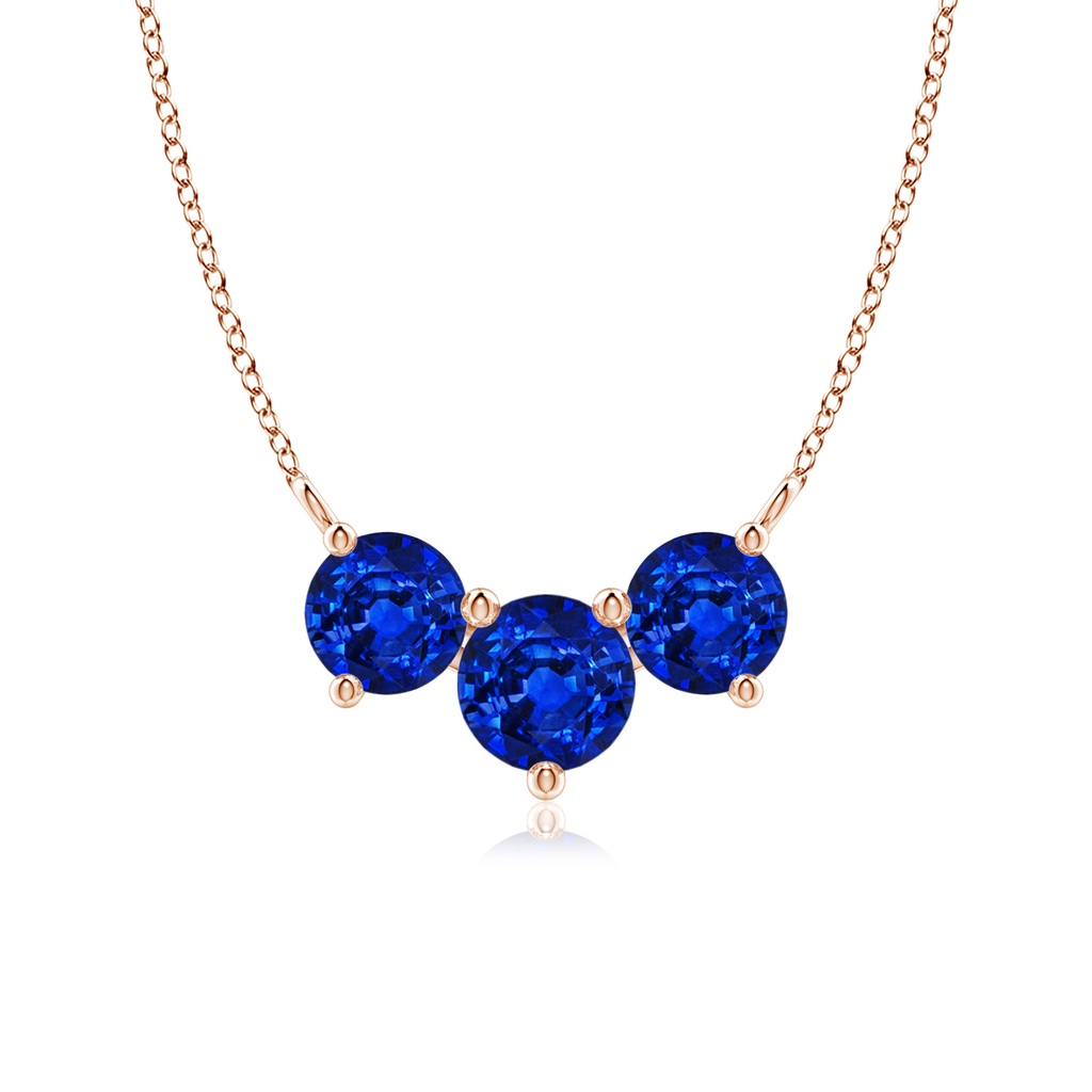 6mm Lab-Grown Classic Trio Sapphire Necklace in Rose Gold