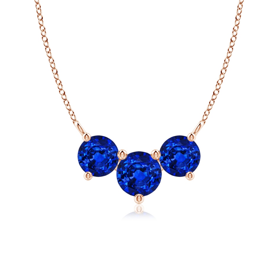 6mm AAAA Classic Trio Sapphire Necklace in Rose Gold 