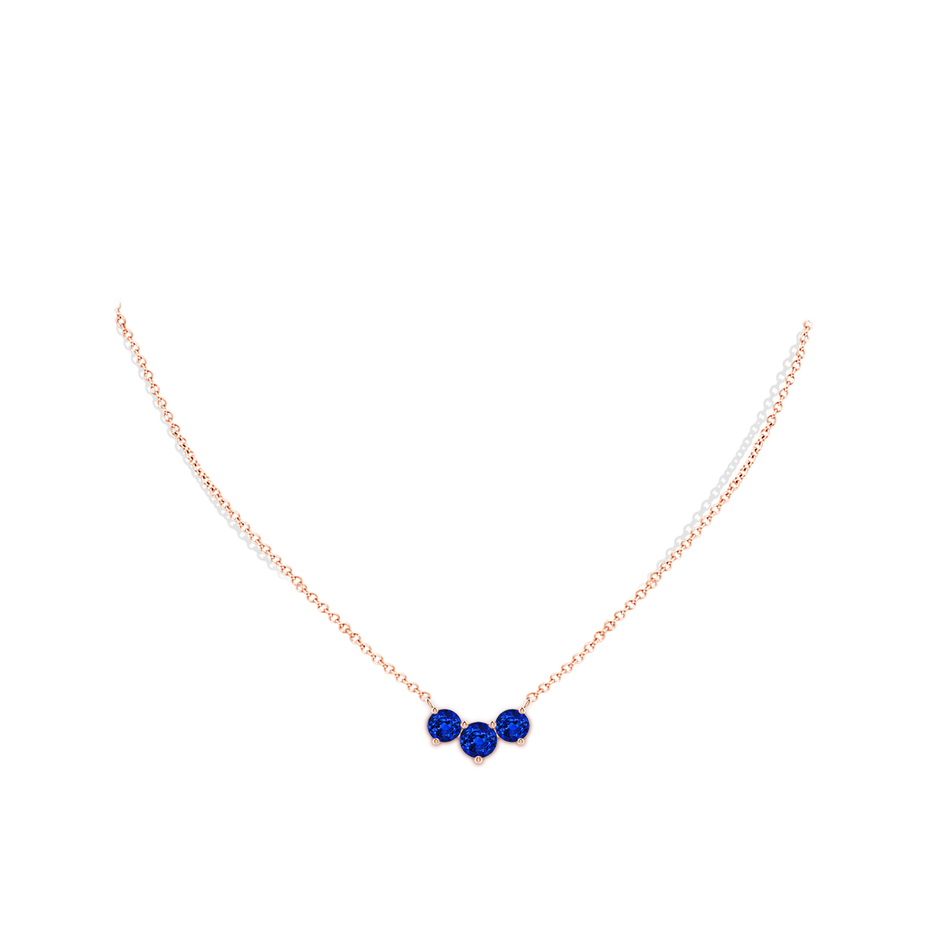 6mm AAAA Classic Trio Sapphire Necklace in Rose Gold pen