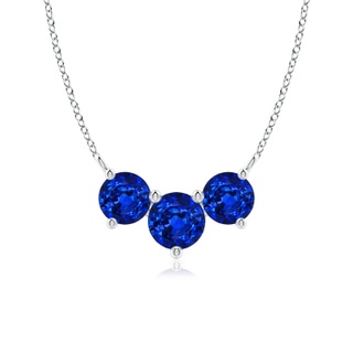 6mm Lab-Grown Classic Trio Sapphire Necklace in White Gold