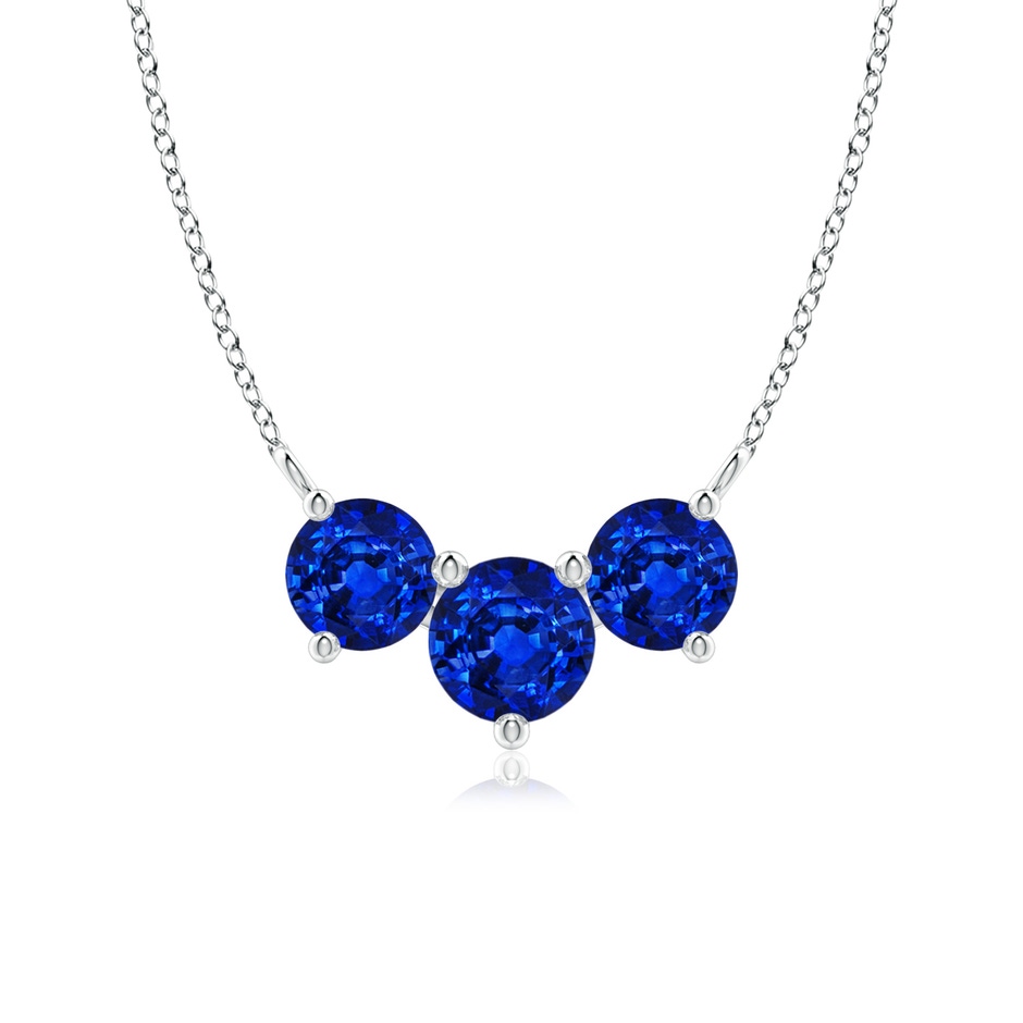 6mm Lab-Grown Classic Trio Sapphire Necklace in White Gold 