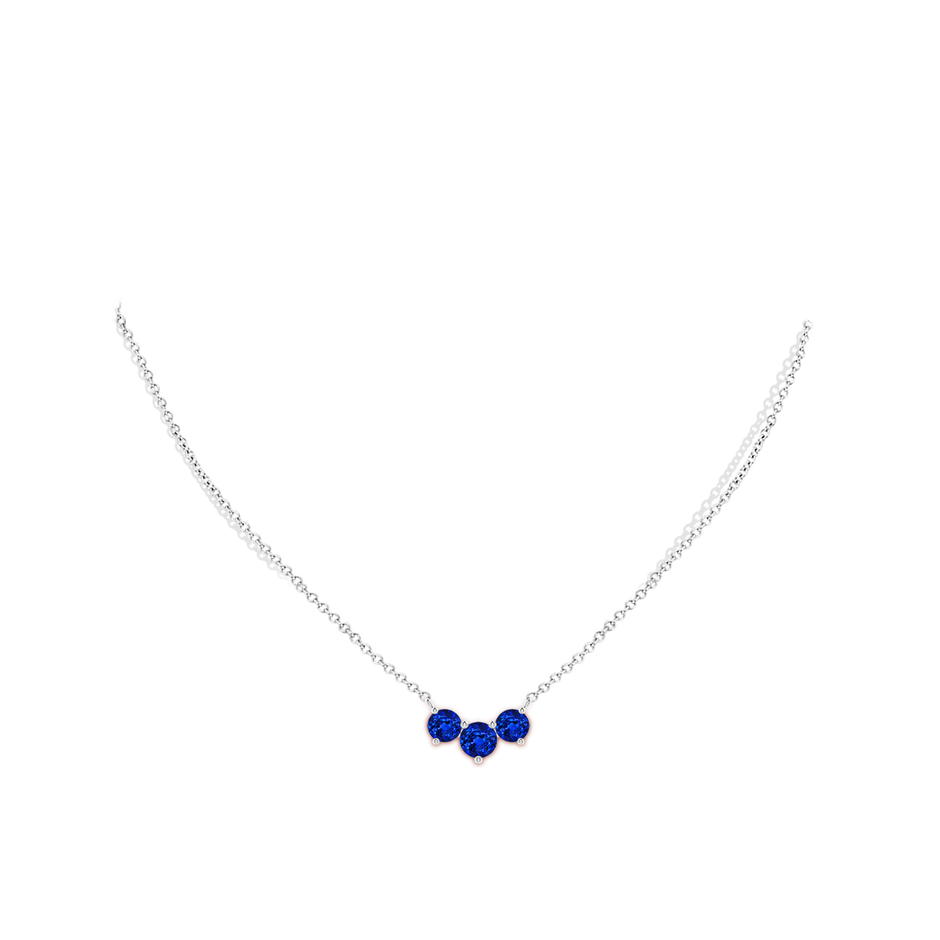 6mm Lab-Grown Classic Trio Sapphire Necklace in White Gold pen