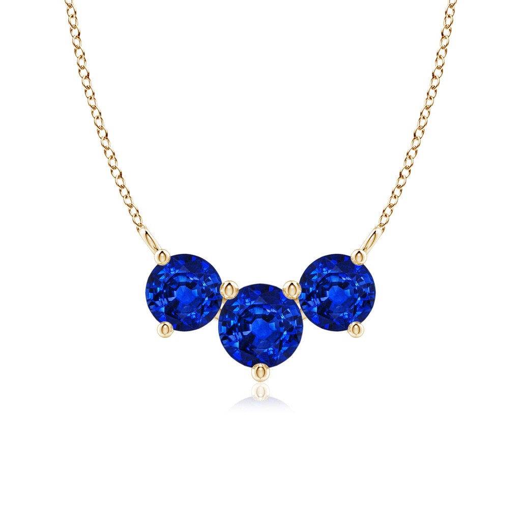 6mm Lab-Grown Classic Trio Sapphire Necklace in Yellow Gold
