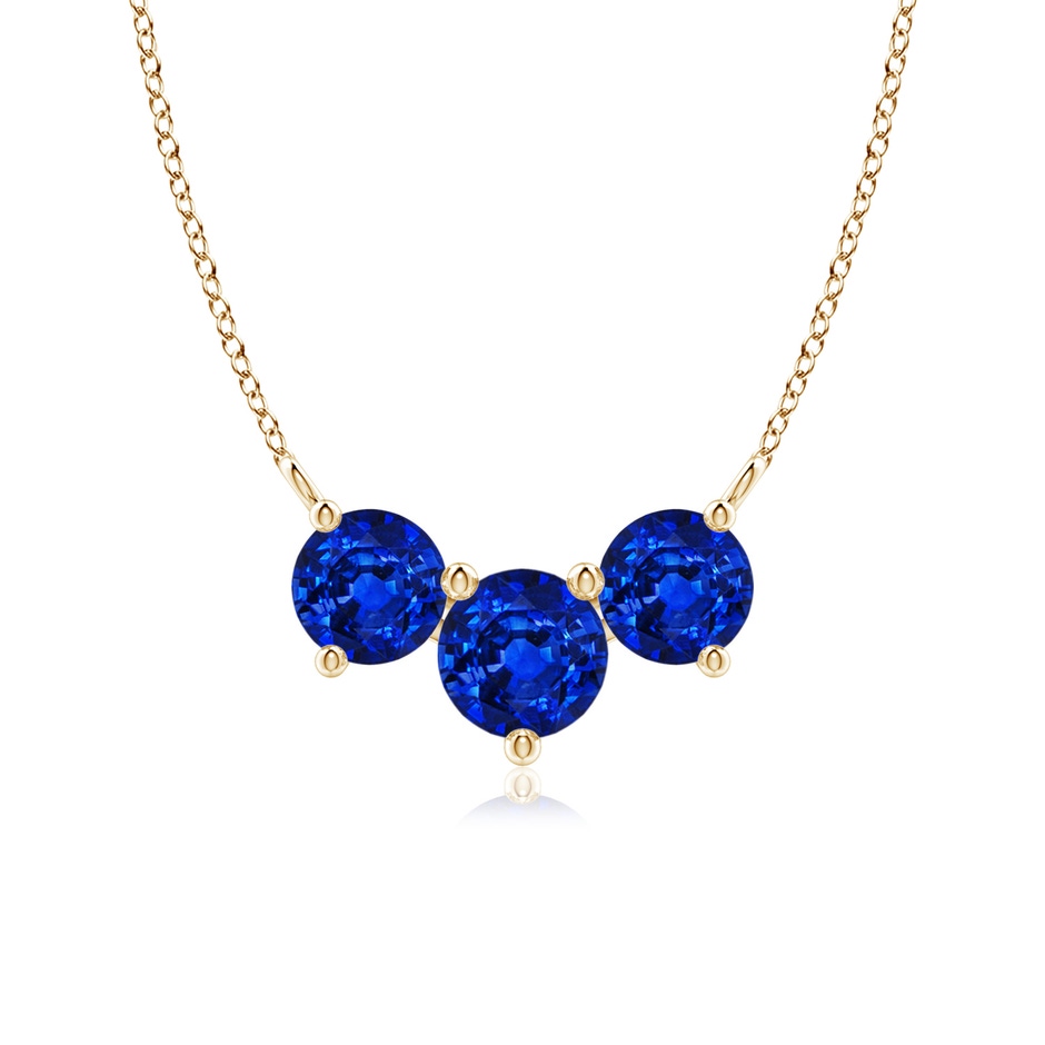6mm AAAA Classic Trio Sapphire Necklace in Yellow Gold 