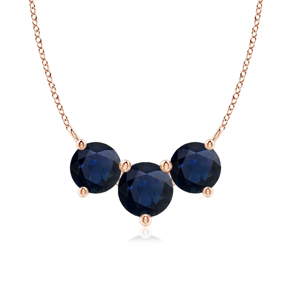7mm A Classic Trio Sapphire Necklace in Rose Gold 