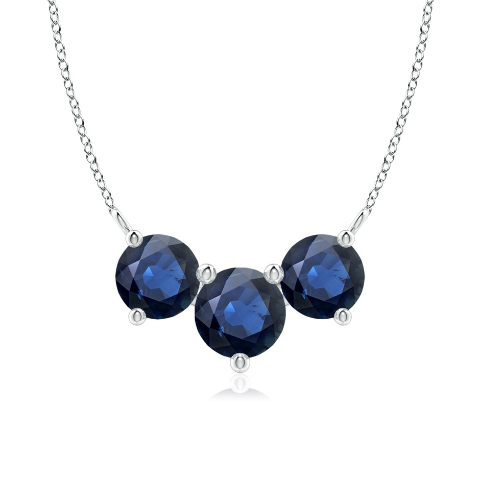 7mm AA Classic Trio Sapphire Necklace in P950 Platinum 
