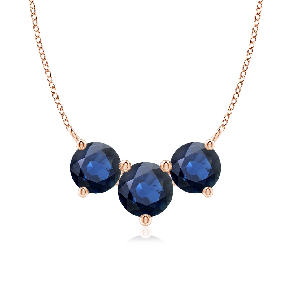 7mm AA Classic Trio Sapphire Necklace in Rose Gold 