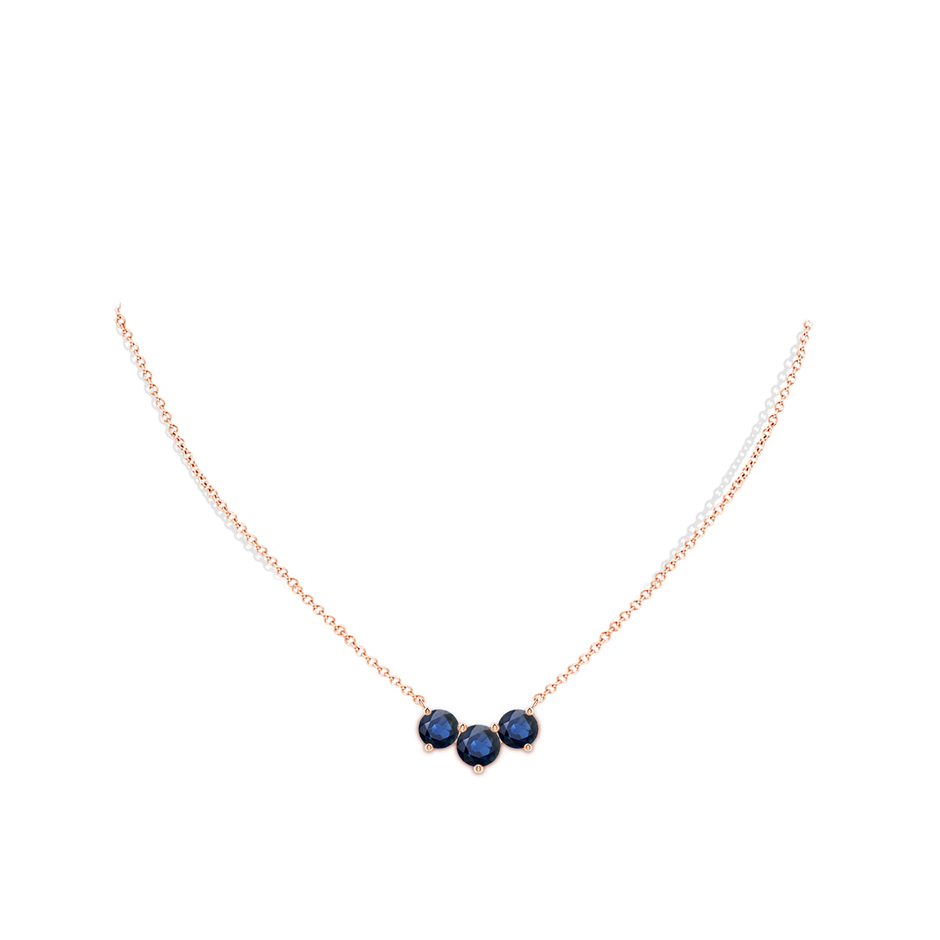 7mm AA Classic Trio Sapphire Necklace in Rose Gold pen
